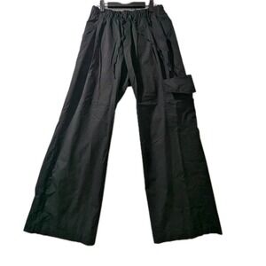 ZARA Black Wide Leg Cargo Pants Women's S 26 Y2K Streetwear Utility Techwear